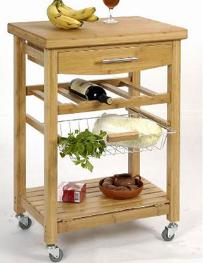 Chariot desserte bambou