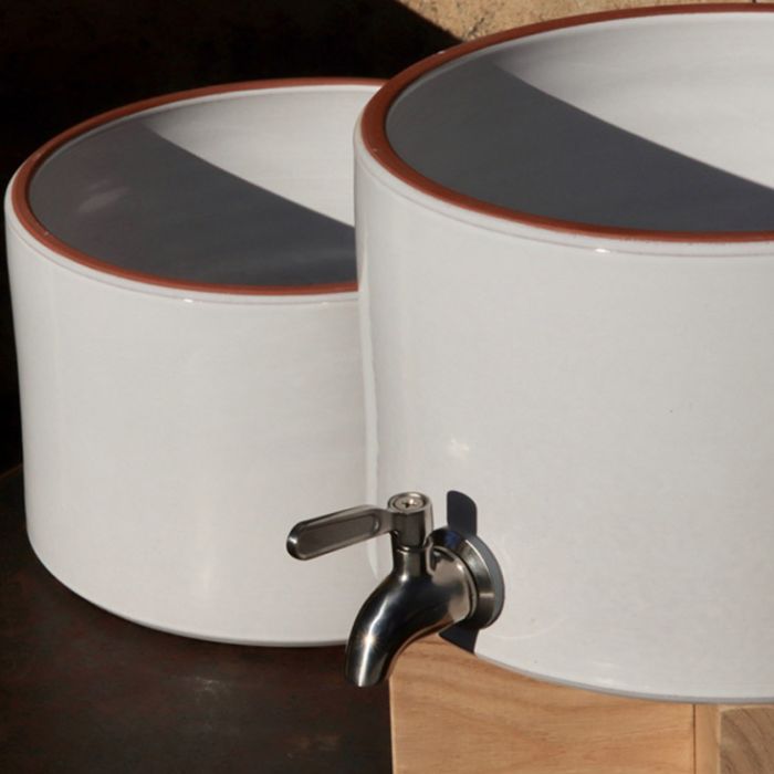 Fontaine à eau filtrante 5 litres émaillée Blanche-Made in France - Nouveau modèle
