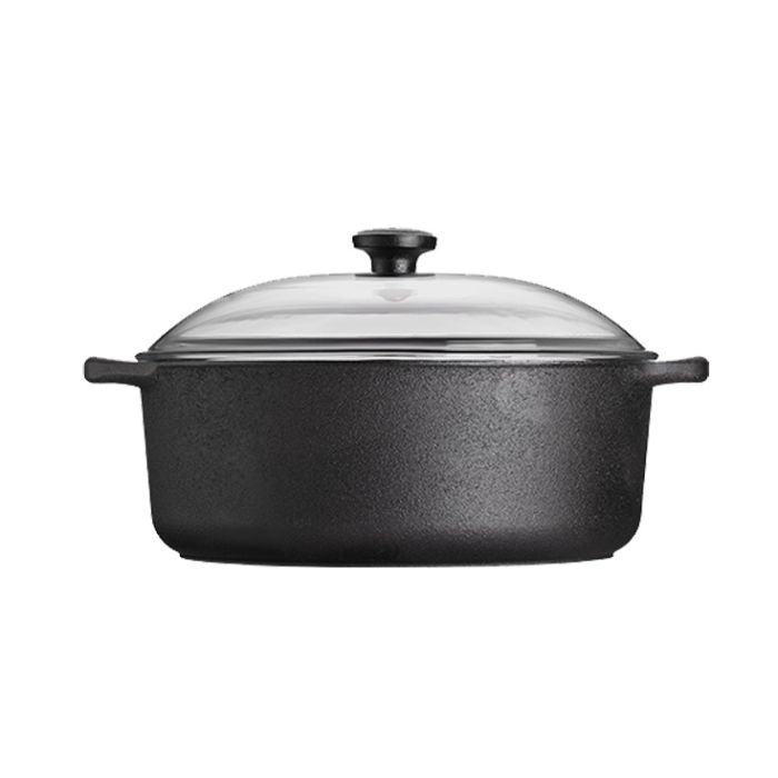  Cocotte en fonte ronde 5.5l couvercle verre