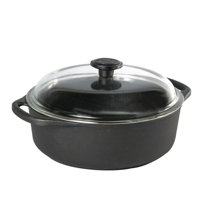  Cocotte en fonte ronde 5.5l couvercle verre