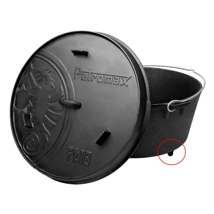 Cocotte marmite 17L en fonte Ø 38cm AVEC pieds