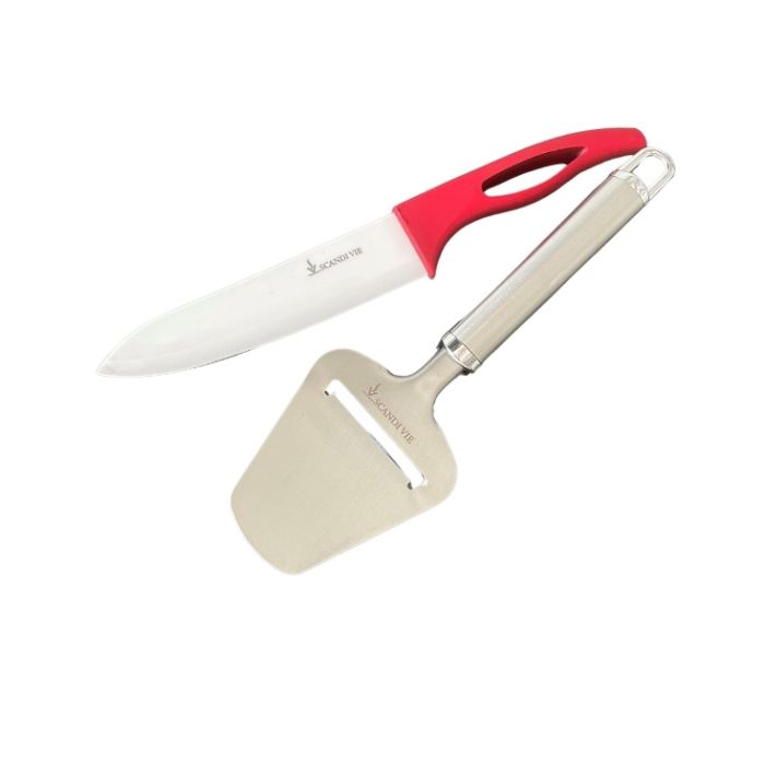 Couteau céramique + raclette à fromage