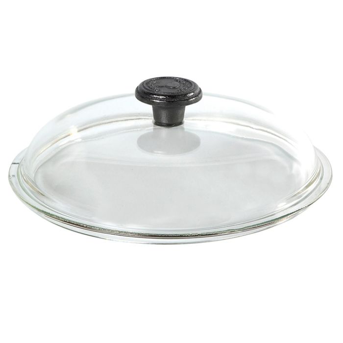 Poêle sauteuse fonte Ø 28 cm Pg hêtre + couvercle verre