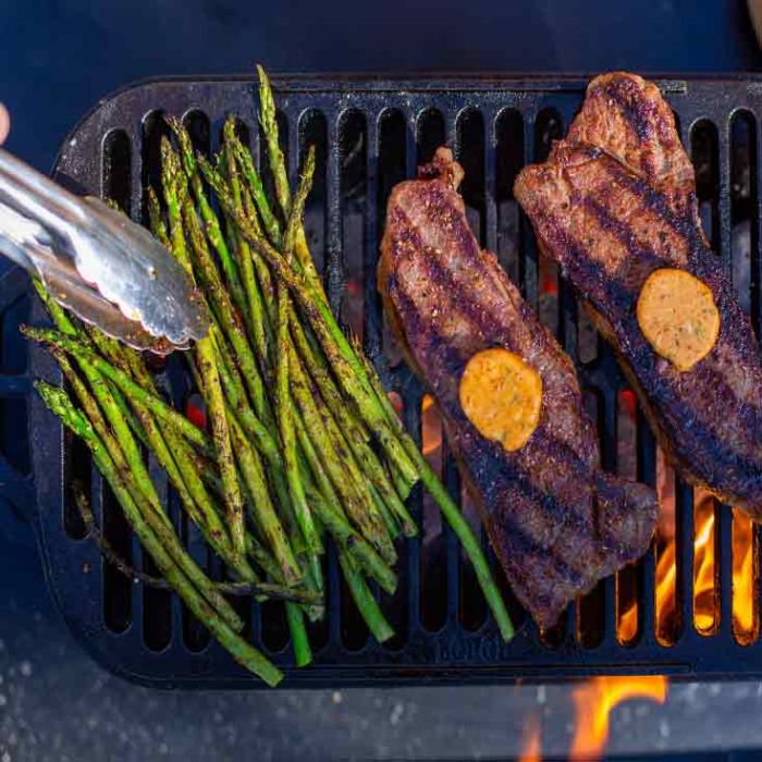 Pince à barbecue Inox bois 41cm-Bout plat