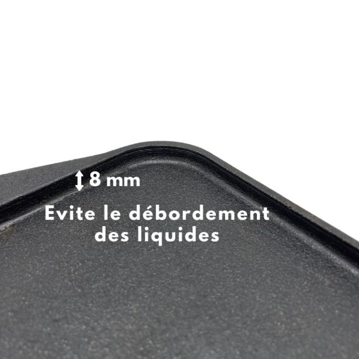Poêle crêpe en fonte carrée + Spatule coudée Inox