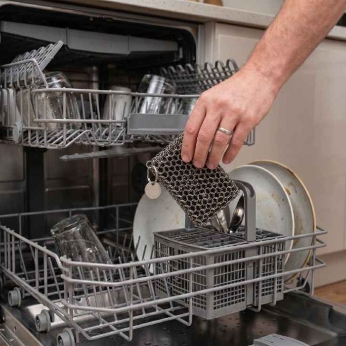 Eponge en cotte de maille inox et silicone