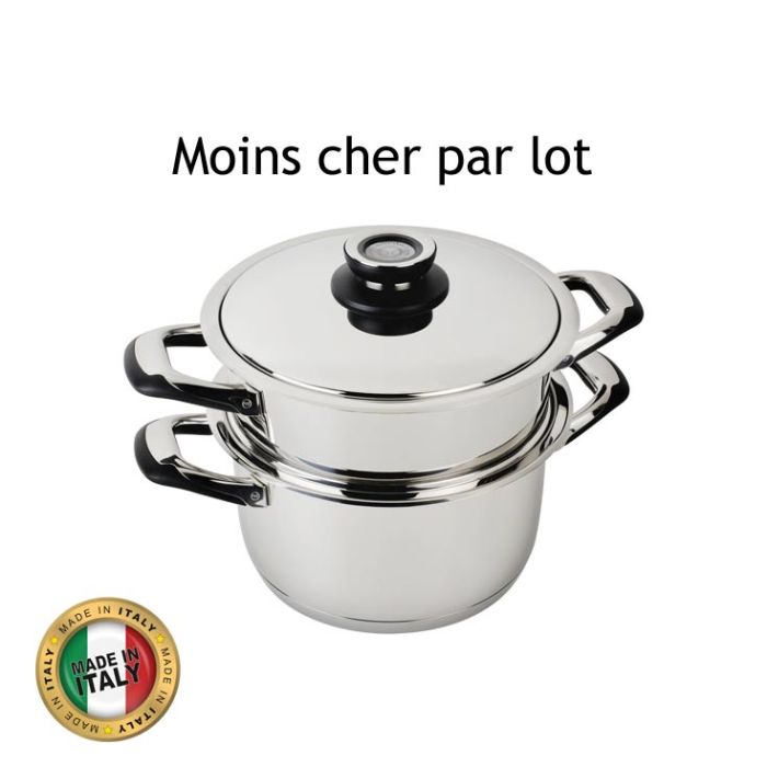 Faitout et cuit vapeur insert inox - 20cm écovitam