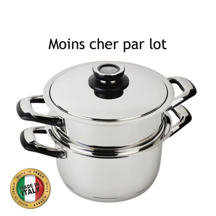 Faitout et cuit vapeur insert inox - 24cm écovitam