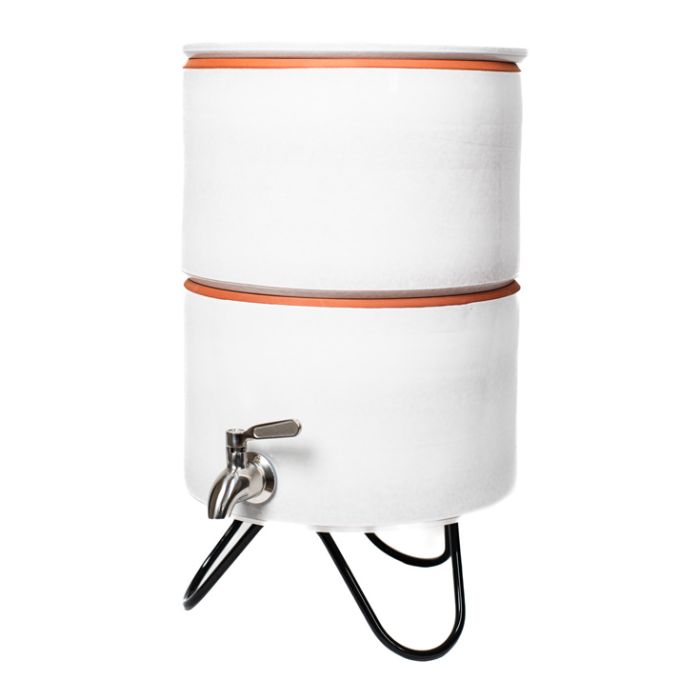 Fontaine à eau filtrante 5 litres émaillée Blanche-Made in France - Nouveau modèle