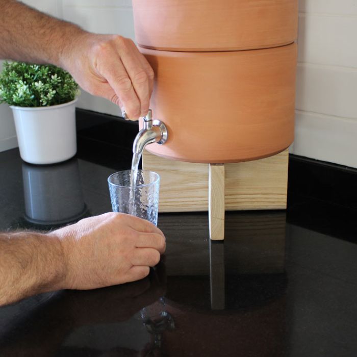 Fontaine à eau filtrante 5 litres émaillée Blanche-Made in France - Nouveau modèle