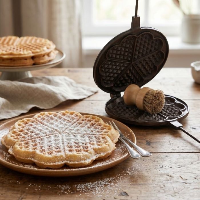 Gaufrier en fonte Skeppshult + brosse de nettoyage