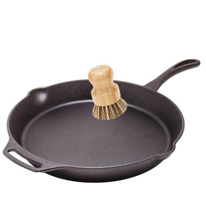 Poêle fonte Ø 34 cm + Brosse de nettoyage