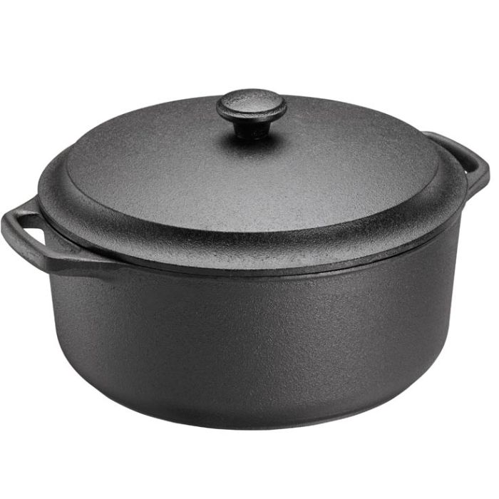  Cocotte en fonte ronde 7 litres - couvercle fonte 