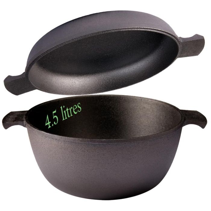Cocotte en fonte Grystapel 3 litres + couvercle / plat en fonte