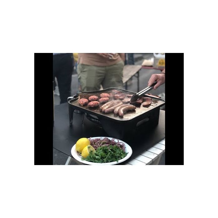 Plaque fonte plancha avec réchaud gaz