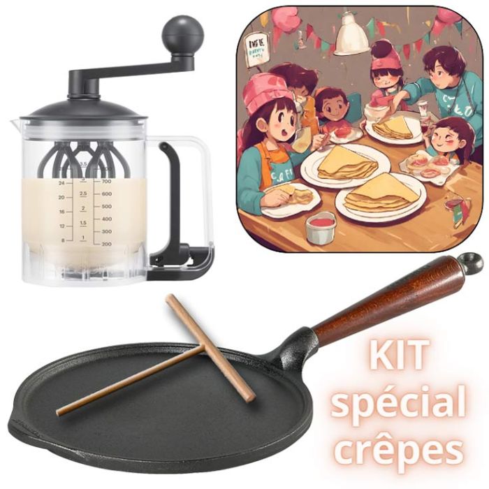 LOT crêpière Distributeur de pâte et Rateau