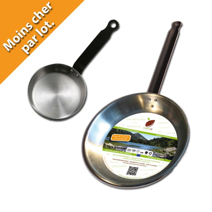 Lot de 2 poêles en fer