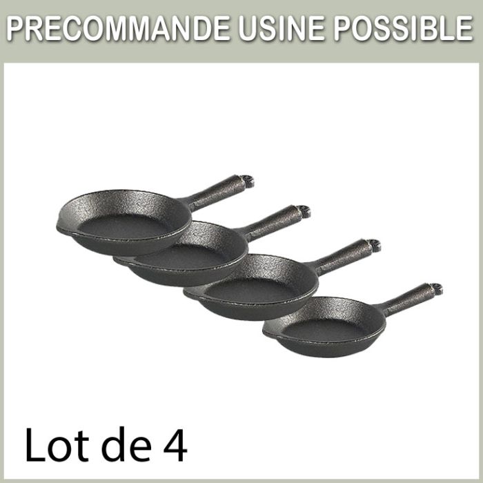 Poêlon en fonte (Lot de 4) - pour présentation herbes ou épices