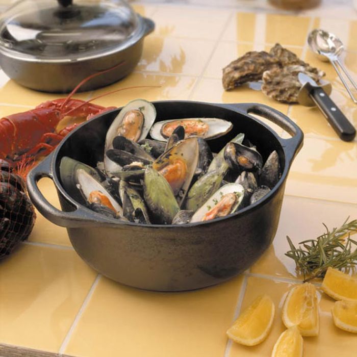  Cocotte en fonte ronde 5.5l couvercle verre