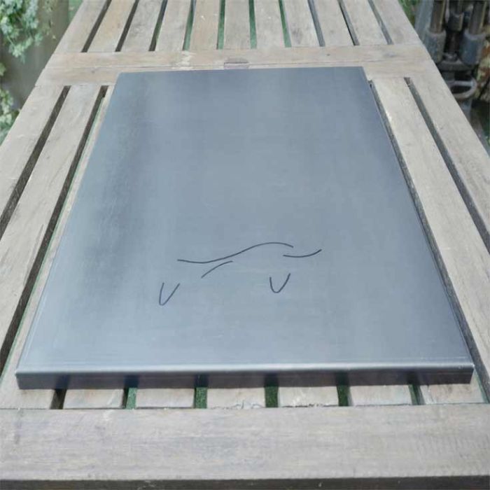 Plaque fonte plancha avec protection et brûleur