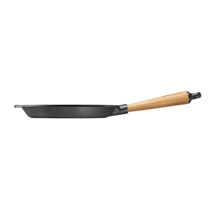 Poêle à frire en fonte Ø 28 cm - Poignée Chêne