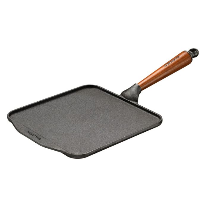 Poêle crêpe en fonte carrée 25x25 cm Skeppshult - Poignée hêtre