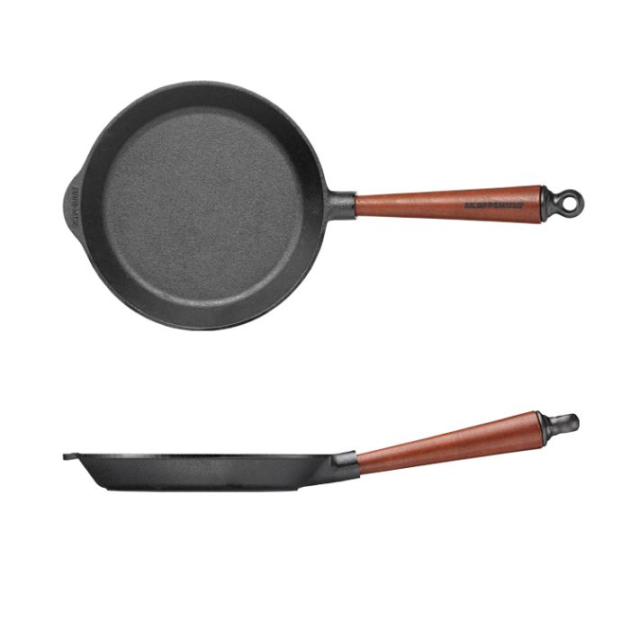 Poêle à frire en fonte Ø 22 cm - Poignée hêtre