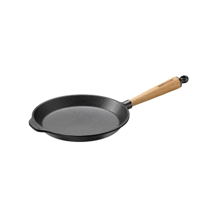 Poêle à frire en fonte Ø 24 cm- Poignée Chêne