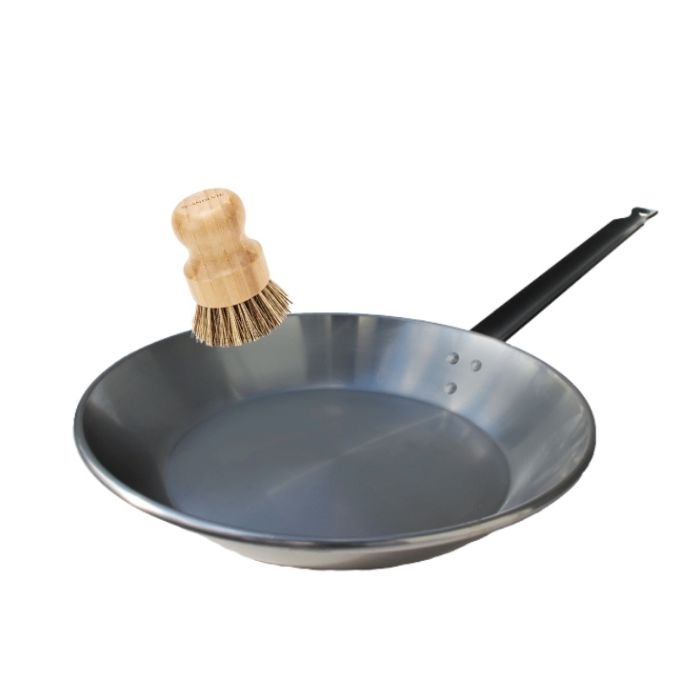 Poêle en fer 28 cm + Brosse de nettoyage