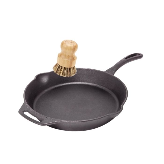 Poêle fonte 24 cm + brosse de nettoyage