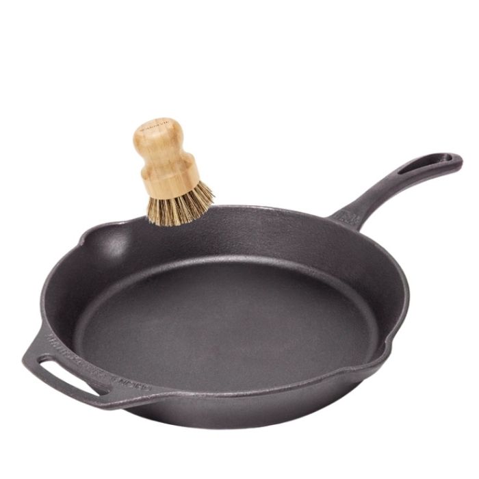 Poêle fonte 28 cm + brosse de nettoyage