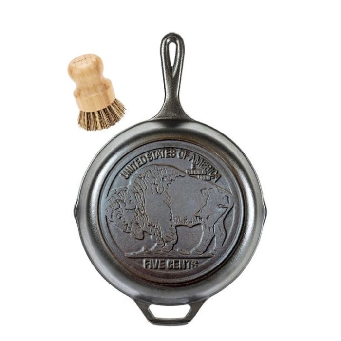 Poele fonte Ø 26 cm BUFFLE + Brosse de nettoyage