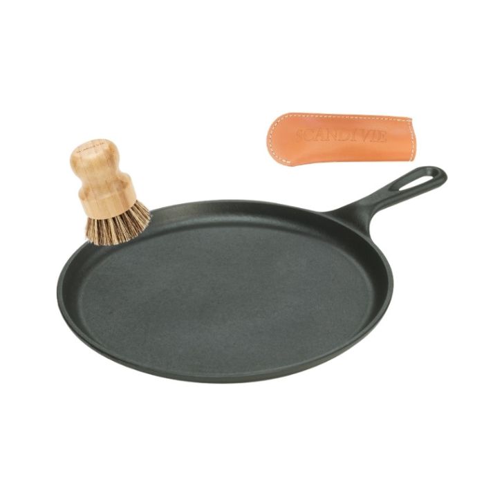 Crêpière 26,7 cm + Brosse de nettoyage + manchon de protection