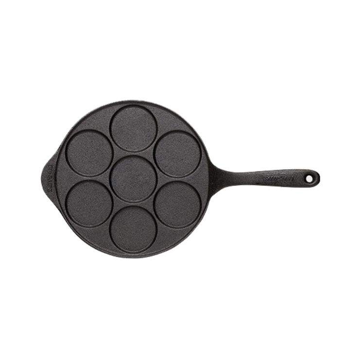 Poêle blinis 23 cm - 7 moules ronds - Poignée fonte