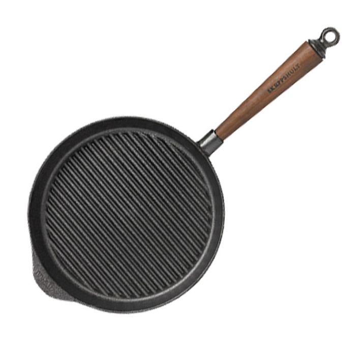 Poêle grill Ø28 cm - Poignée en noyer