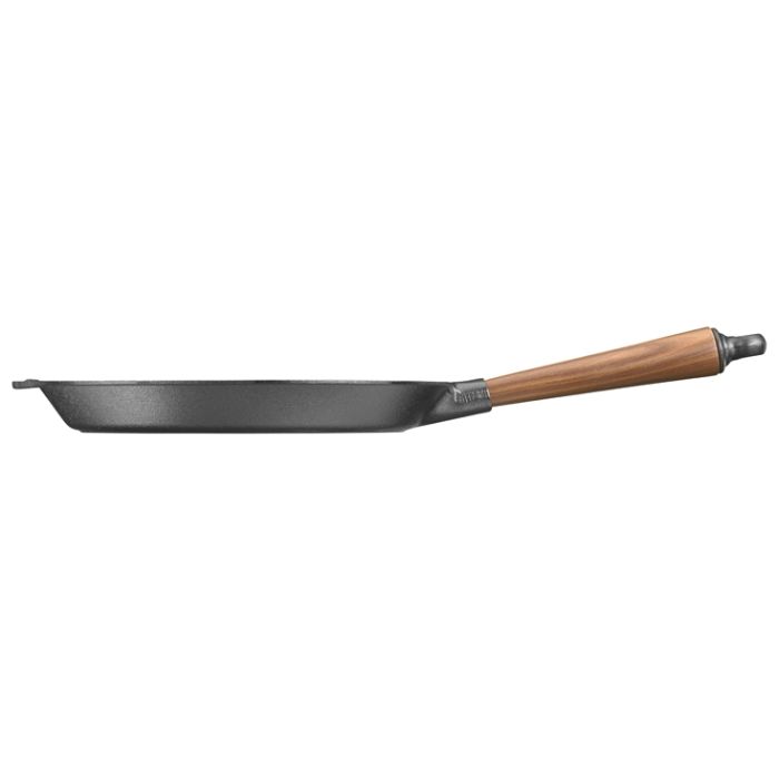 Poêle à frire en fonte Ø 26 cm - Poignée en noyer