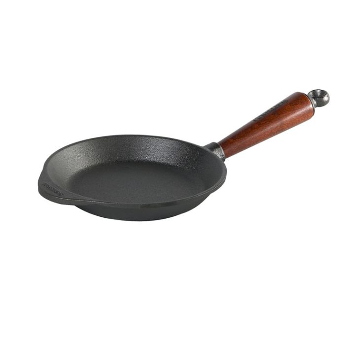 Poêle à frire en fonte Ø 18 cm - Poignée hêtre