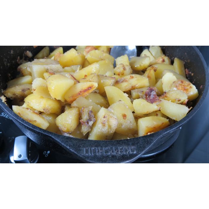 Poele sauteuse en fonte Ø 24 cm - Poignée hêtre