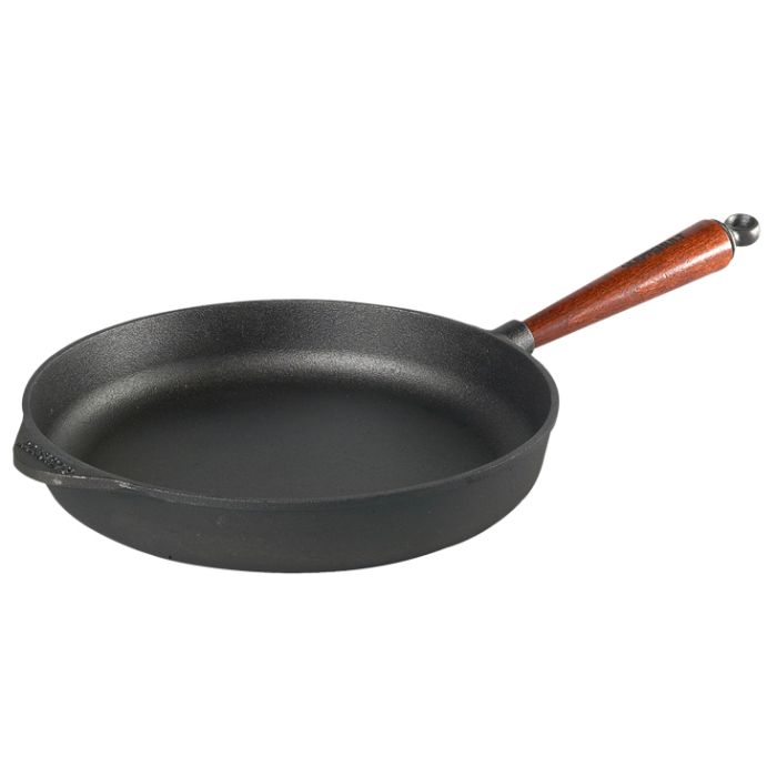 Poêle sauteuse fonte Ø 28 cm Pg hêtre + couvercle fonte