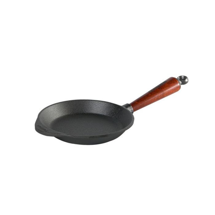 Poêle à frire fonte 18 cm Pg hêtre + Brosse de nettoyage