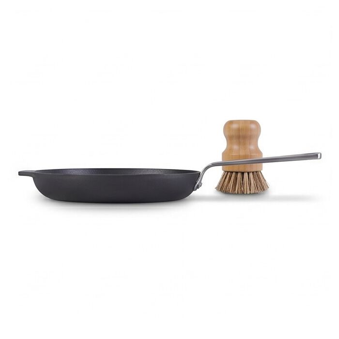 Poêle à frire 28 cm - Poignée inox - Brosse Offerte
