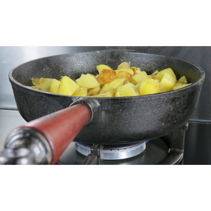 Poêle sauteuse en fonte Ø 20 cm - Poignée hêtre