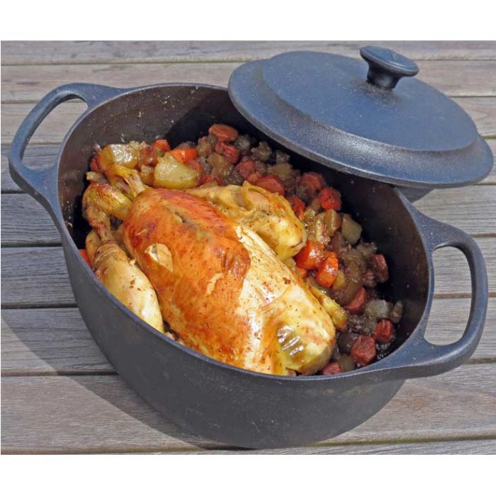  Cocotte en fonte ovale 4 litres - Couvercle fonte
