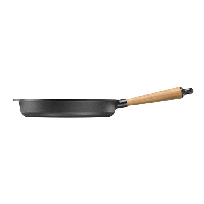 Poêle sauteuse fonte Ø 28 cm - Poignée Chêne
