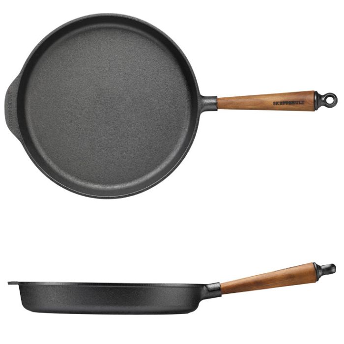 Poele sauteuse fonte Ø 30 cm - Poignée noyer