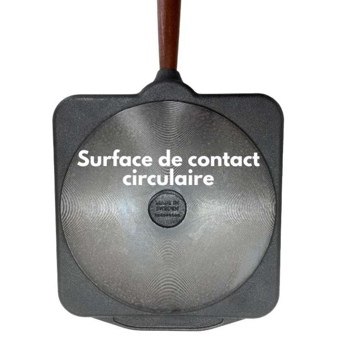Poêle crêpe en fonte carrée 25x25 cm Skeppshult - Poignée hêtre