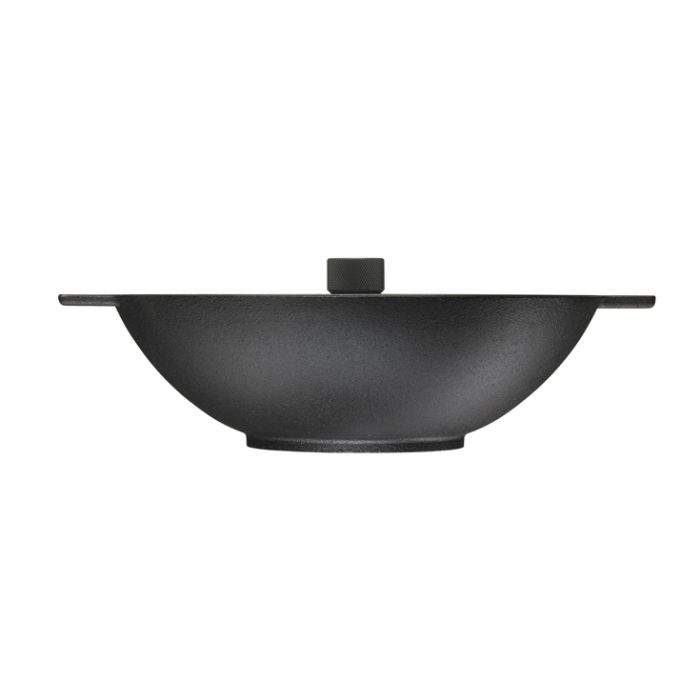Wok fonte - Ø32 cm avec couvercle- SERIE NOIR