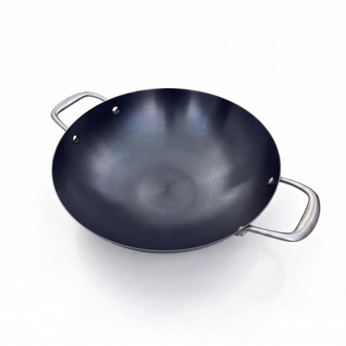 Wok 36cm PREMIUM en fer préculotté