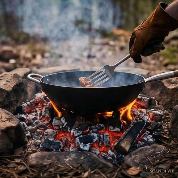 Poêle wok en fonte légère 34 cm