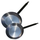 Lot de poêles en acier sans revêtement 24 et 32 cm